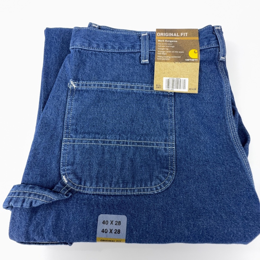 Carhartt Original Fit Work Dungaree Jeans Mens 40x28 B13 DST Darkstone NWT NOS